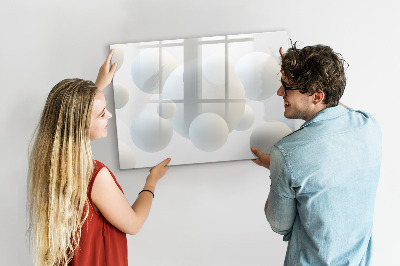 Uitwisbaar glazen planbord met magnetische functie Abstractieballen