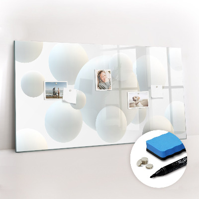Uitwisbaar glazen planbord met magnetische functie Abstractieballen