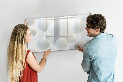 Uitwisbaar glazen planbord met magnetische functie Abstractieballen
