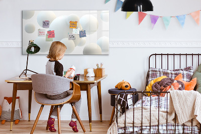 Uitwisbaar glazen planbord met magnetische functie Abstractieballen