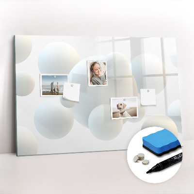 Uitwisbaar glazen planbord met magnetische functie Abstractieballen