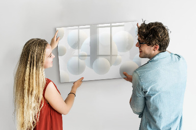 Uitwisbaar glazen planbord met magnetische functie Abstractieballen