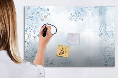 Beschrijfbaar magneetbord van glas met design Schets van planten