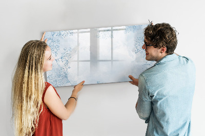 Beschrijfbaar magneetbord van glas met design Schets van planten