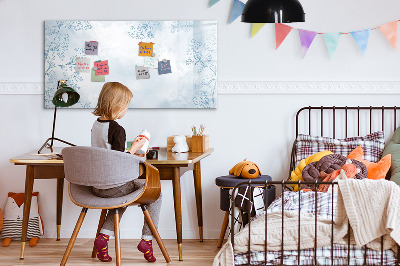 Beschrijfbaar magneetbord van glas met design Schets van planten