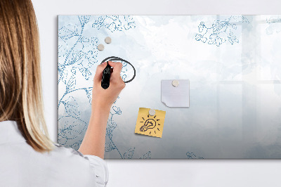Beschrijfbaar magneetbord van glas met design Schets van planten
