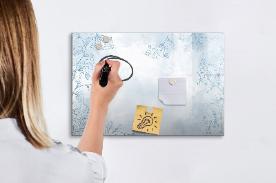 Beschrijfbaar magneetbord van glas met design Schets van planten