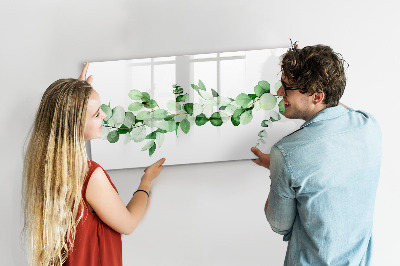 Beschrijfbaar magneetbord van glas met design Een tak van een plant