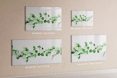 Beschrijfbaar magneetbord van glas met design Een tak van een plant