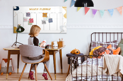 Uitwisbaar glazen planbord met magnetische functie Wekelijkse planner