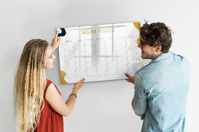 Uitwisbaar glazen planbord met magnetische functie Wekelijkse planner