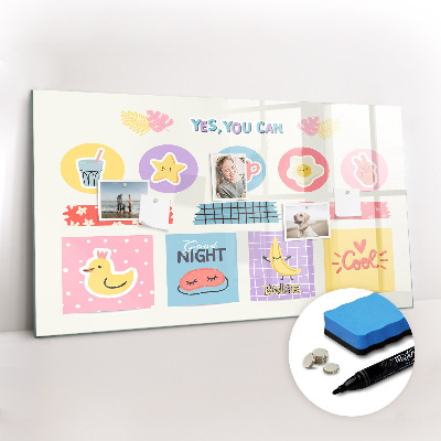 Uitwisbaar glazen planbord met magnetische functie Schoolplanner