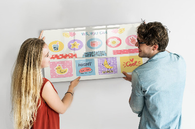 Uitwisbaar glazen planbord met magnetische functie Schoolplanner