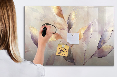 Beschrijfbaar magneetbord van glas met design Aquarelplanten