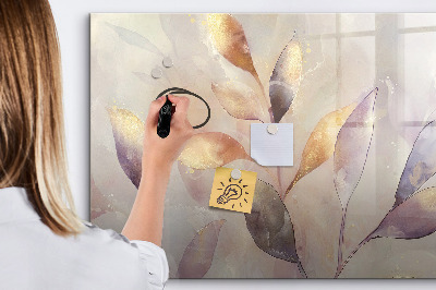 Beschrijfbaar magneetbord van glas met design Aquarelplanten