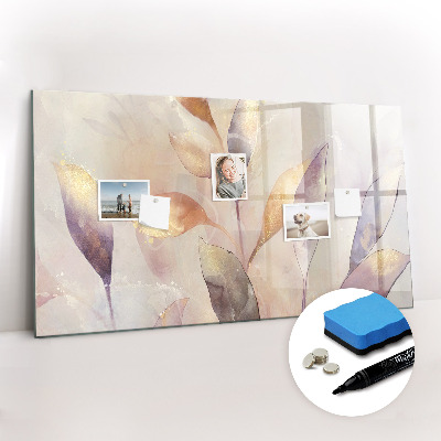 Beschrijfbaar magneetbord van glas met design Aquarelplanten