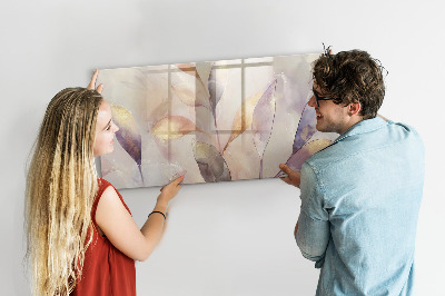 Beschrijfbaar magneetbord van glas met design Aquarelplanten