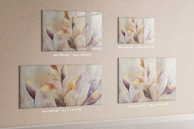 Beschrijfbaar magneetbord van glas met design Aquarelplanten