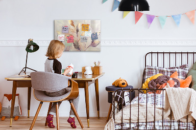 Beschrijfbaar magneetbord van glas met design Aquarelplanten