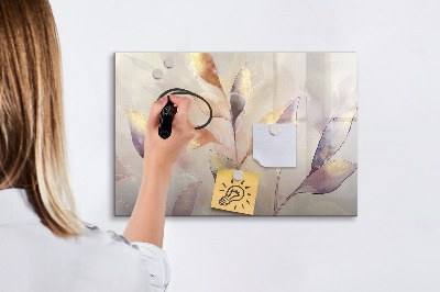 Beschrijfbaar magneetbord van glas met design Aquarelplanten