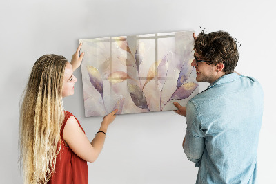 Beschrijfbaar magneetbord van glas met design Aquarelplanten