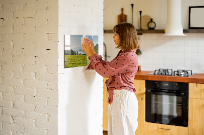 Magnetisch planbord voor de muur van bedrukt glas Bergveld
