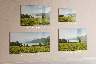 Magnetisch planbord voor de muur van bedrukt glas Bergveld