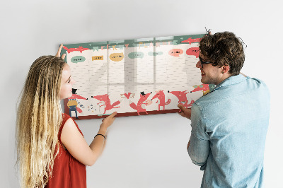 Uitwisbaar glazen planbord met magnetische functie Weekplanner voor kinderen