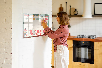 Uitwisbaar glazen planbord met magnetische functie Weekplanner voor kinderen