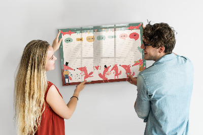 Uitwisbaar glazen planbord met magnetische functie Weekplanner voor kinderen