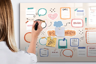 Beschrijfbaar magneetbord van glas met design Kleurenvisiebord