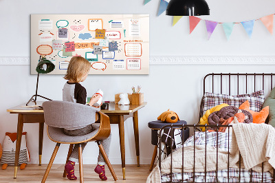 Beschrijfbaar magneetbord van glas met design Kleurenvisiebord