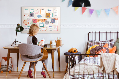 Beschrijfbaar magneetbord van glas met design Kleurenvisiebord