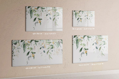 Uitwisbaar glazen planbord met magnetische functie Bladeren natuur planten