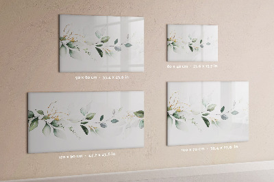 Beschrijfbaar magneetbord van glas met design Abstracte bladeren