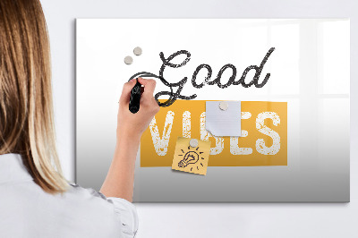 Magnetisch planbord voor de muur van bedrukt glas Een inspirerende zin
