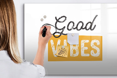 Magnetisch planbord voor de muur van bedrukt glas Een inspirerende zin