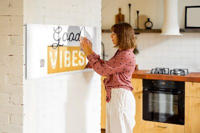 Magnetisch planbord voor de muur van bedrukt glas Een inspirerende zin