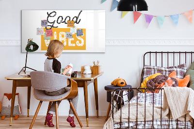 Magnetisch planbord voor de muur van bedrukt glas Een inspirerende zin