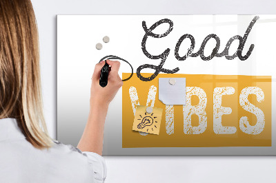 Magnetisch planbord voor de muur van bedrukt glas Een inspirerende zin