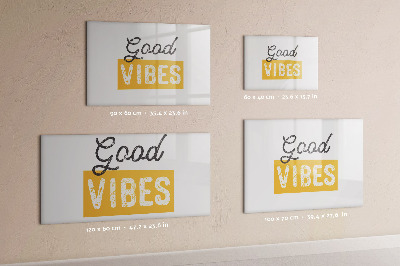 Magnetisch planbord voor de muur van bedrukt glas Een inspirerende zin