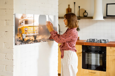 Beschrijfbaar magneetbord van glas met design Autovakantie