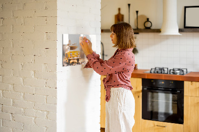 Beschrijfbaar magneetbord van glas met design Autovakantie