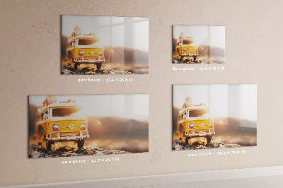 Beschrijfbaar magneetbord van glas met design Autovakantie