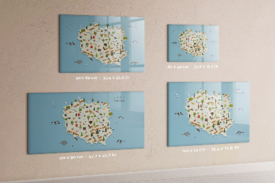 Magnetisch planbord voor de muur van bedrukt glas Poolse dierenkaart