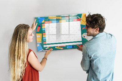 Beschrijfbaar magneetbord van glas met design Lesplan