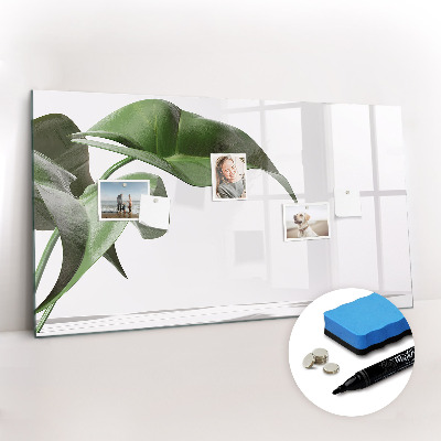 Uitwisbaar glazen planbord met magnetische functie Abstracte bladeren