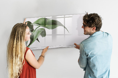 Uitwisbaar glazen planbord met magnetische functie Abstracte bladeren