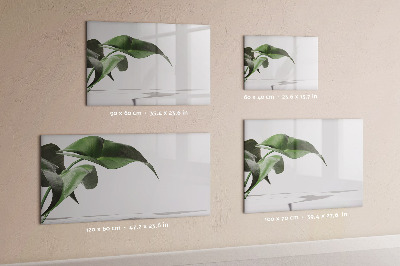 Uitwisbaar glazen planbord met magnetische functie Abstracte bladeren