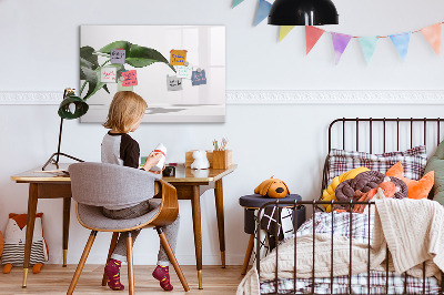 Uitwisbaar glazen planbord met magnetische functie Abstracte bladeren